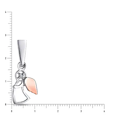 Серебряная подвеска «Ангел» с фианитом (арт. 7203/228пп)