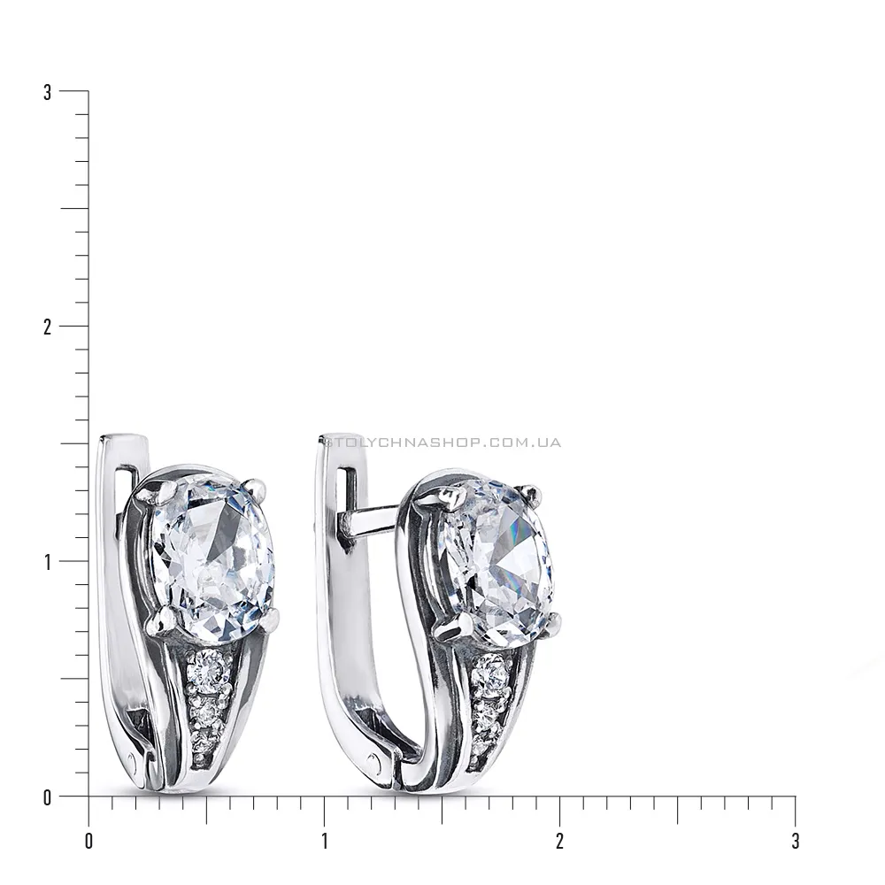 Срібні сережки з фіанітами (арт. 7902/5527-ч)