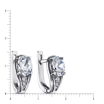 Срібні сережки з фіанітами (арт. 7902/5527-ч)