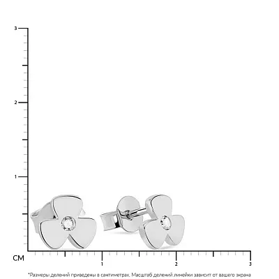 Пусети з білого золота "Квітка" з фіанітами  (арт. 108893б)
