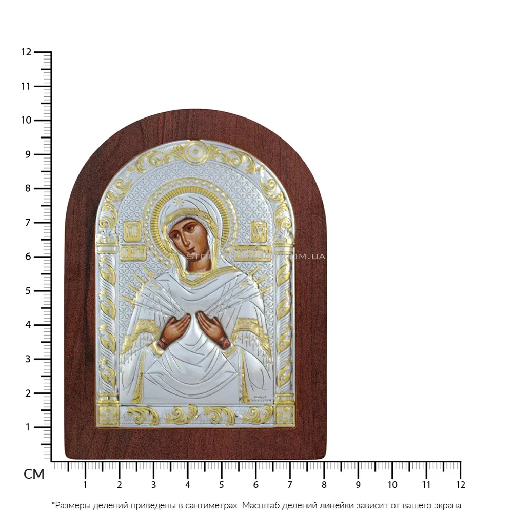 Ікона Божа Матір Семистрільна (103х75 мм) (арт. AR-2/006AG/R) - 2 - цена