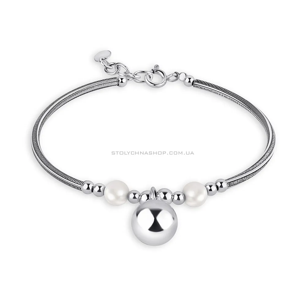 Срібний браслет з перлами (арт. 7509/4612жб) - цена