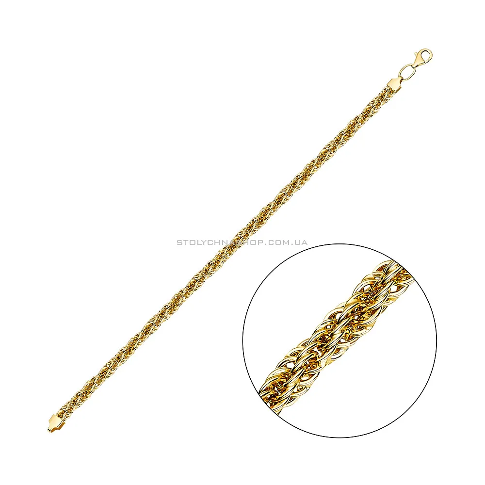 Золотий браслет плетіння Джгут (арт. 312703ж) - цена