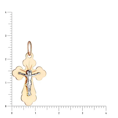 Золотой нательный крестик с распятием  (арт. 513300)