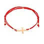 Браслет «Крестик» с красной нитью с золотыми вставками (арт. 324329)
