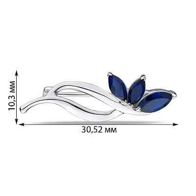 Срібна брошка з сапфіром (арт. 7505/582сбп)