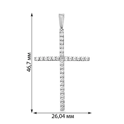 Хрестик з білого золота (арт. 440340б)
