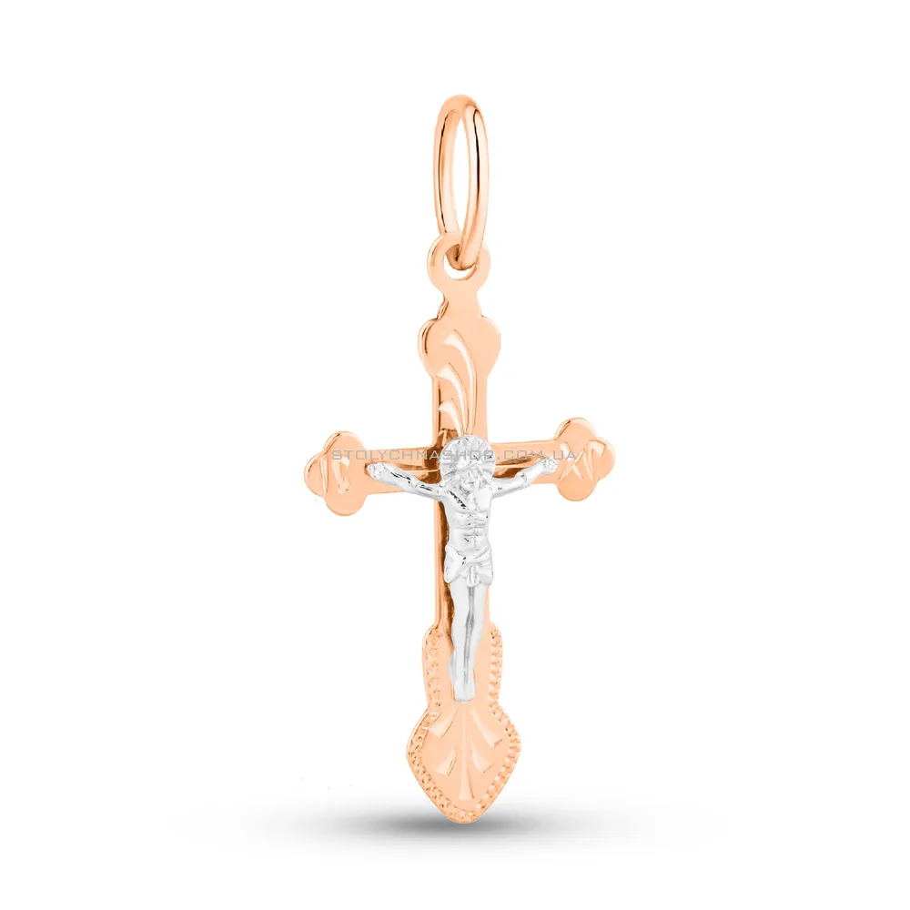 Золотой нательный крестик с распятием (арт. 518100)
