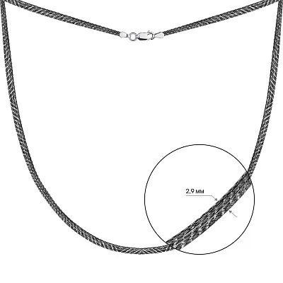 Серебряное колье с черным родированием (арт. 7507/1592бч)