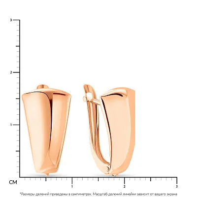 Сережки з червоного золота без каміння  (арт. 101348)