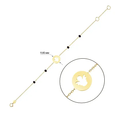 Золотий браслет з оніксом (арт. 324061жо)