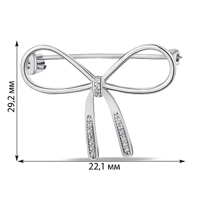 Срібна брошка "Бант" (арт. 7505/178)
