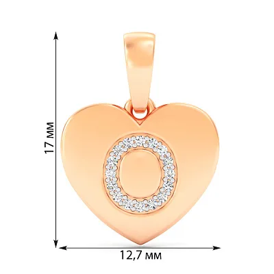 Золота підвіска Літера О з фіанітами (арт. 440983)
