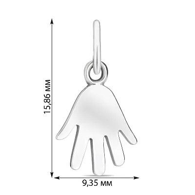 Підвіска «Долонька» з білого золота (арт. 423390б)