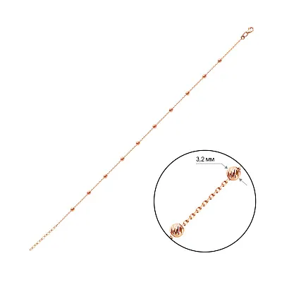 Золотой браслет на ногу с шариками (арт. 323582н)
