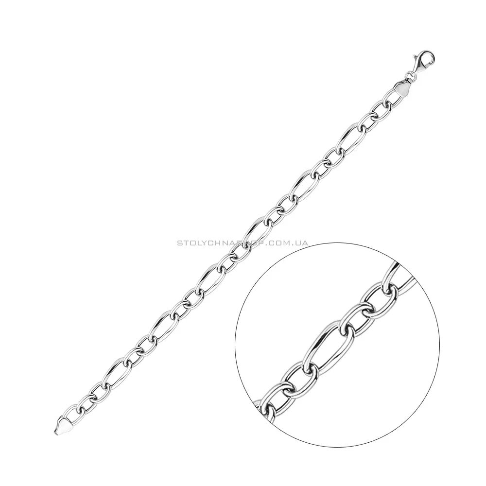 Срібний ланцюговий браслет без каміння  (арт. 7509/3150) - цена