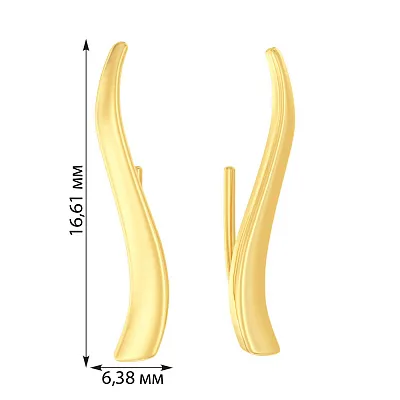 Золотые серьги клаймберы без камней (арт. 110450ж)