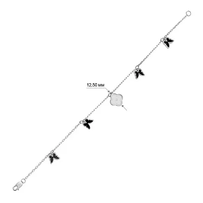 Золотий браслет «Метелики» з емаллю (арт. 324439бе)