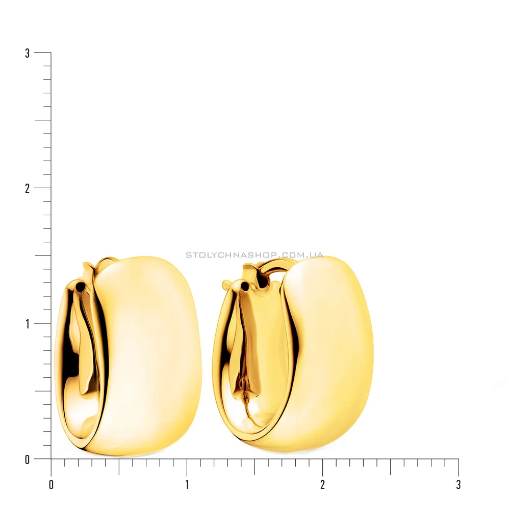Сережки-кільця Francelli з жовтого золота (арт. е105949/15ж) - 2 - цена