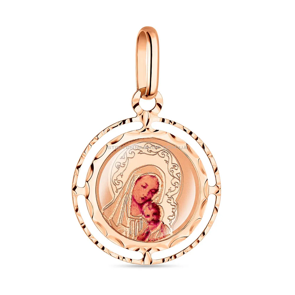 Ладанка з червоного золота «Божа Матір з немовлям» (арт. 422701) - цена