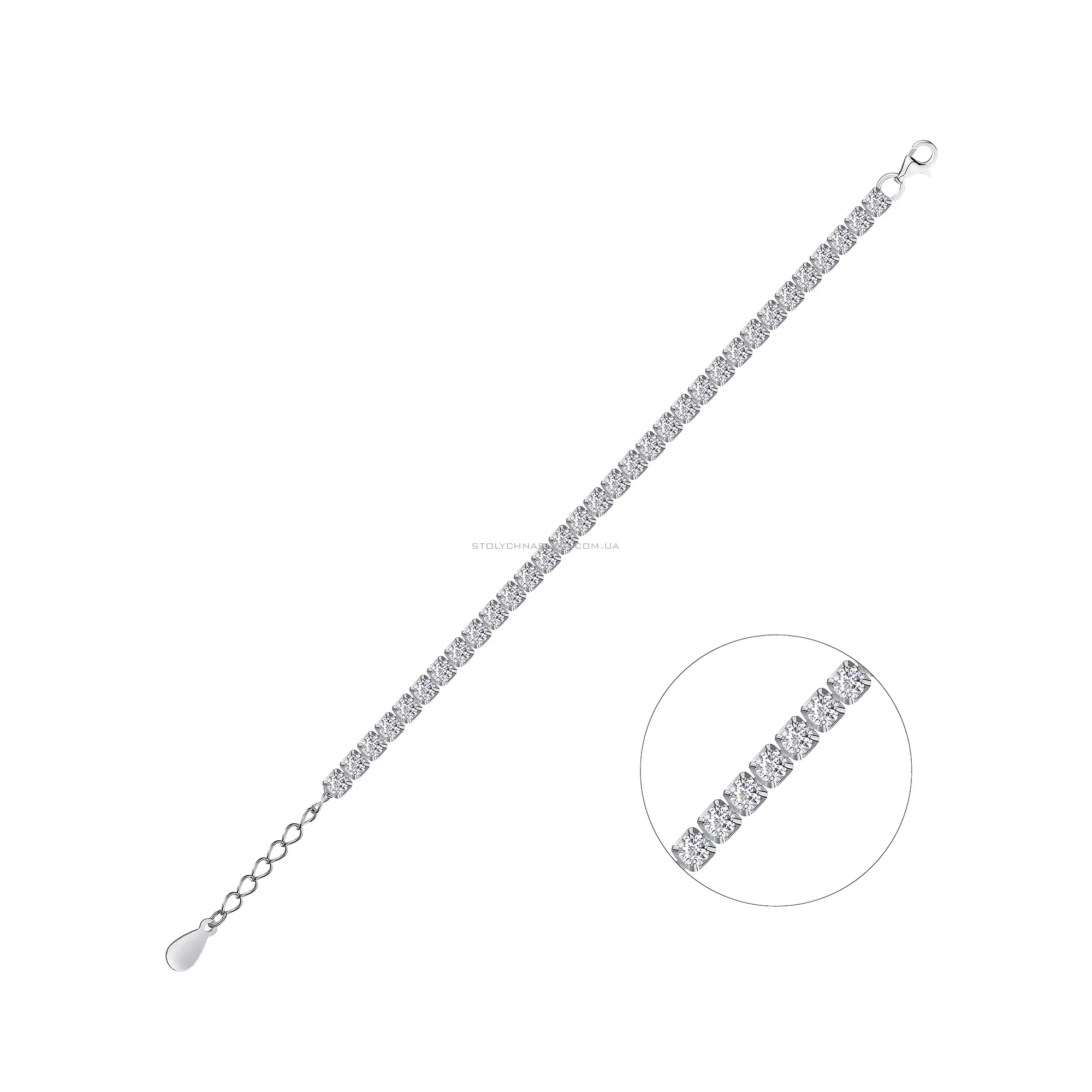Срібний браслет з доріжкою з фіанітів (арт. 7509/1218/2)