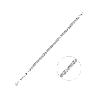 Срібний браслет з доріжкою з фіанітів (арт. 7509/1218/2)
