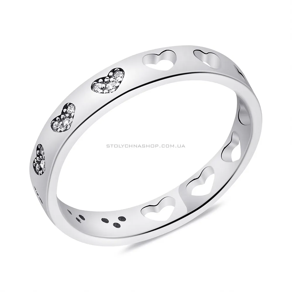 Серебряное кольцо с фианитами (арт. 7501/6612) - цена