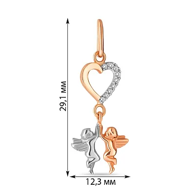 Подвеска «Ангелы» из комбинированного золота  (арт. 421900)
