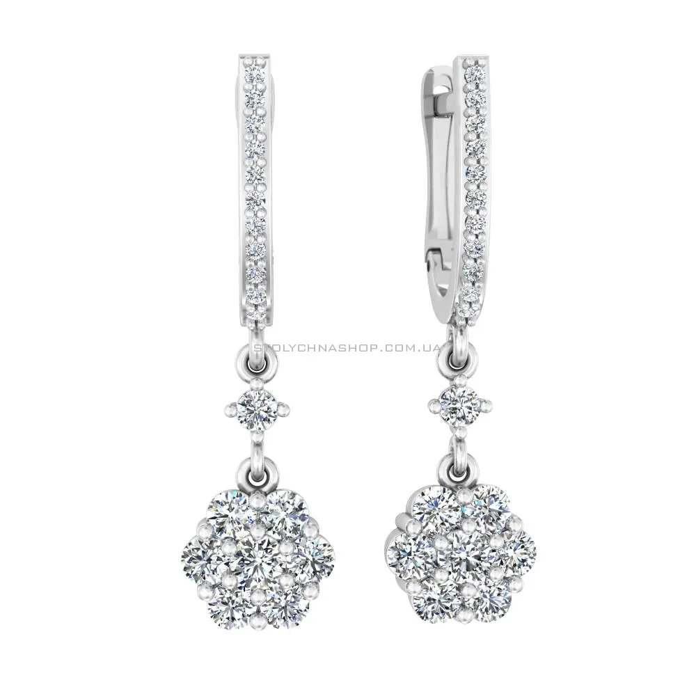 Сережки з білого золота з діамантами  (арт. С0113161090б) - цена