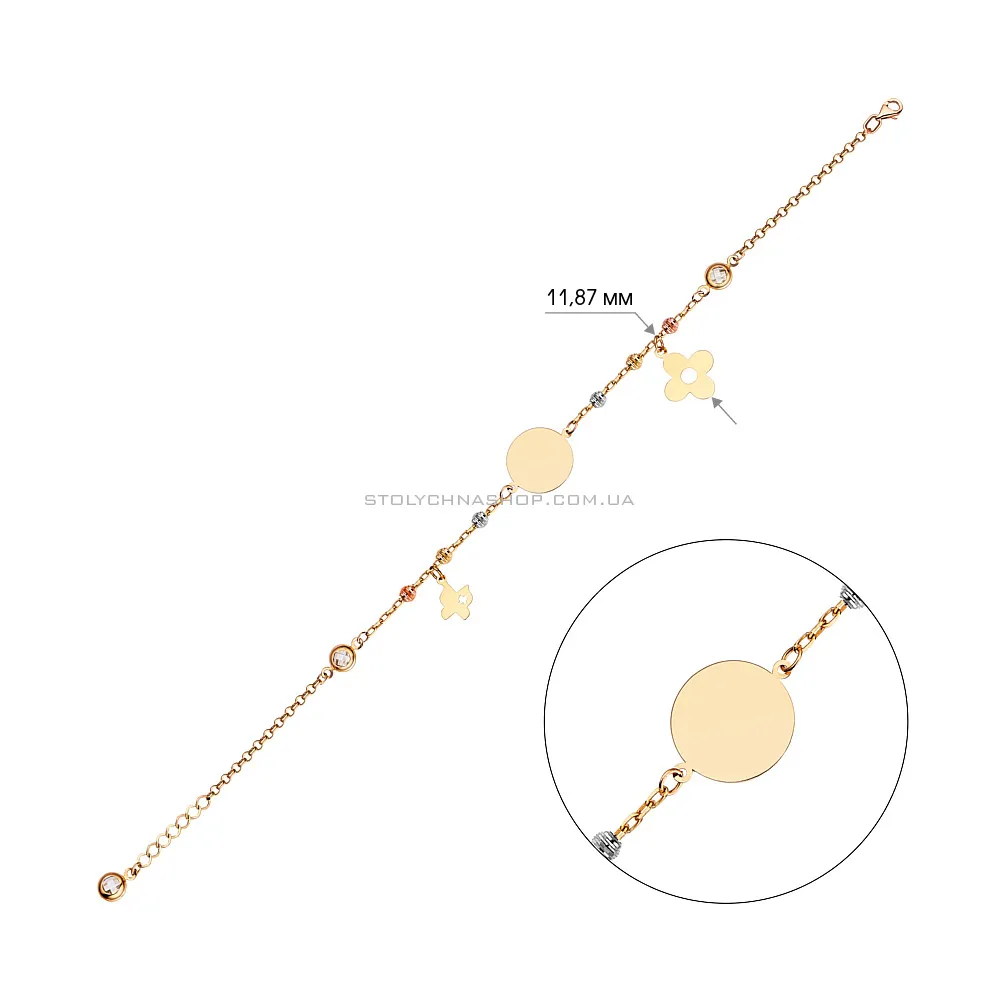 Браслет "Монети" з жовтого золота (арт. 325168/10жбкП2) - 2 - цена