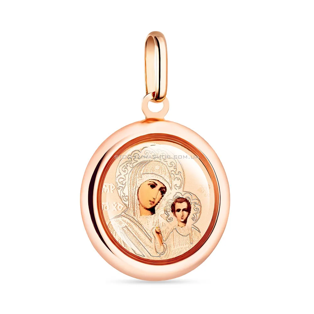 Золота ладанка «Матір Божа Казанська» з емаллю (арт. 420951К)