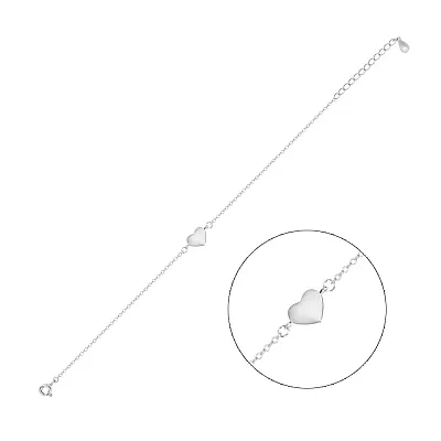 Срібний браслет «Сердечко» (арт. 7509/2217)