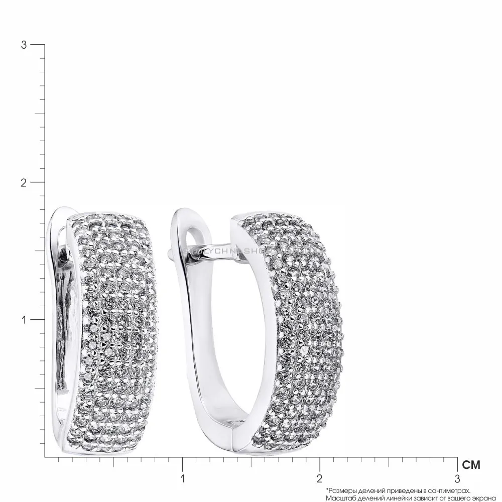 Срібні сережки з фіанітами (арт. 7502/2686) - 2 - цена