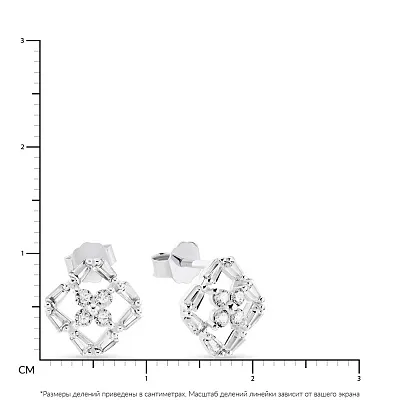 Срібні сережки-цвяшки з фіанітами  (арт. 7518/6029)