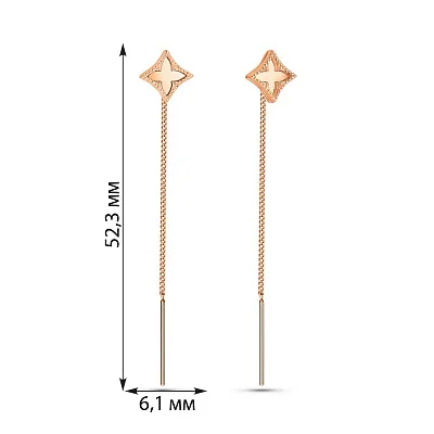 Золотые серьги-протяжки  (арт. 109708)