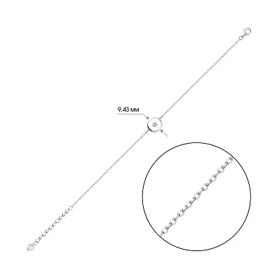 Браслет зі срібла з білою емаллю і з фіанітом (арт. 7509/3060/10еб)