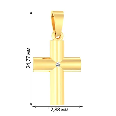 Золотая подвеска-крестик с фианитом (арт. 440561ж)