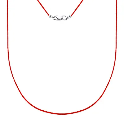 Шнурок шелковый с серебряным замком (арт. 7307/ш04/1,0к)