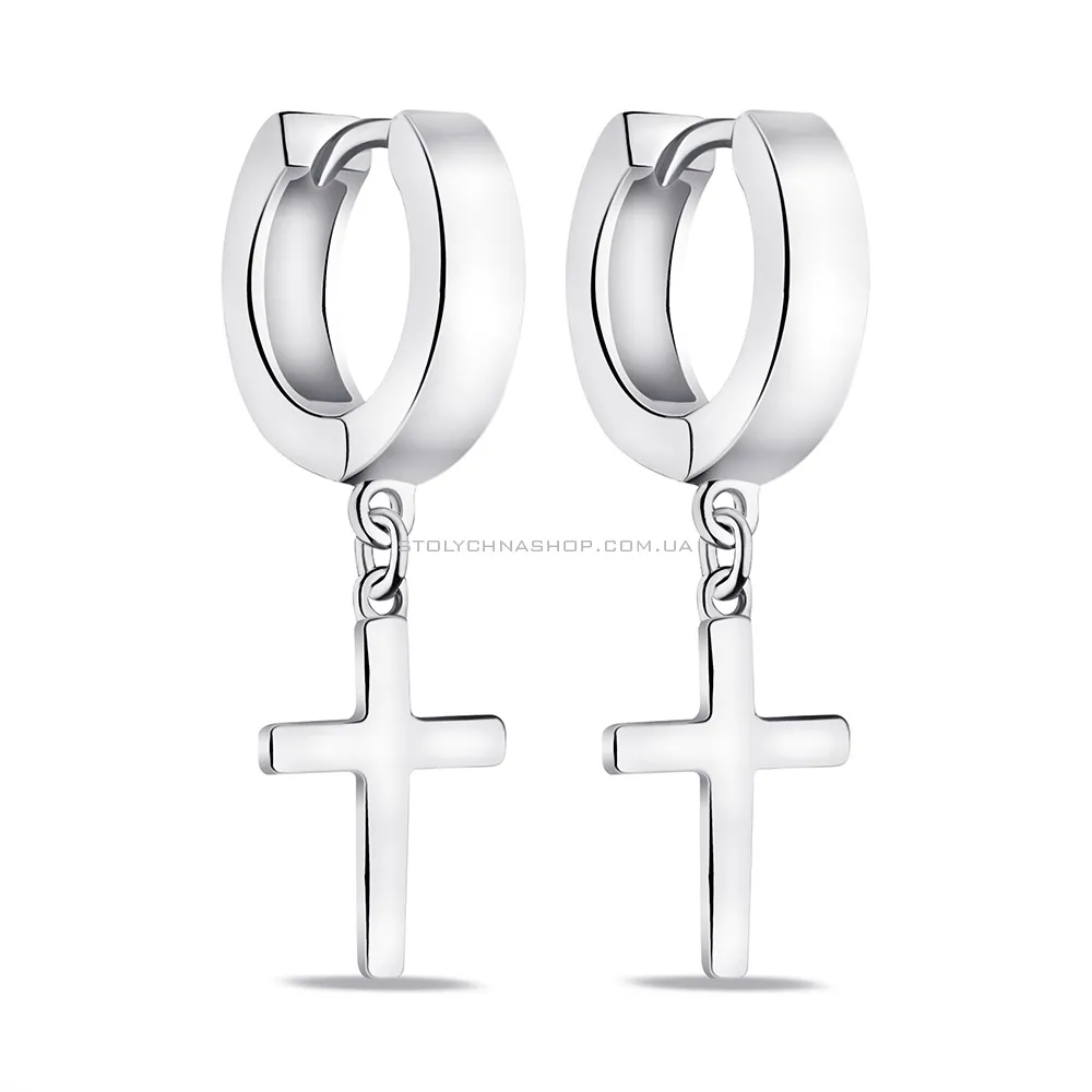 Срібні сережки-кільця без каменів (арт. 7502/9546/10) - цена