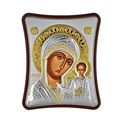 Срібна ікона "Божа Матір Казанська" (150х120 мм) (арт. MA/E1406/2X)