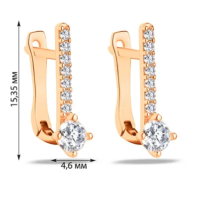 Золоті сережки з фіанітами (арт. 107127)