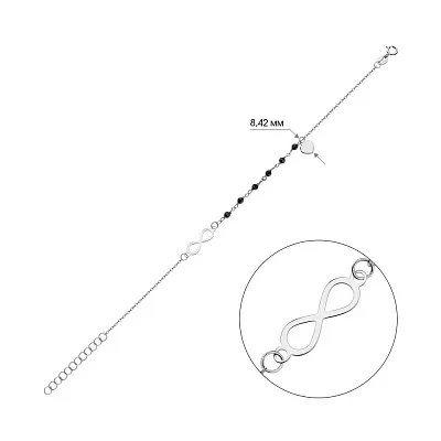 Браслет &quot;Бесконечность&quot; из золота с ониксом (арт. 325404бо)