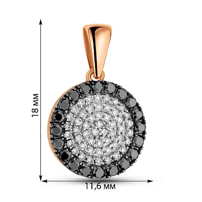 Кулон з червоного золота з діамантами (арт. 3191667201бч)