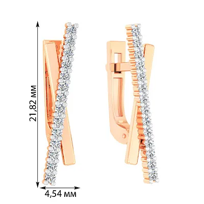 Золоті сережки з фіанітами (арт. 111076)
