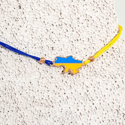 Браслет на нитці з золотою вставкою в синьому і жовтому кольорах  (арт. 340026сжесж)