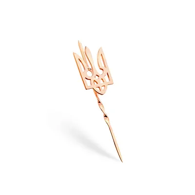 Золотий значок-шпилька на лацкан «Тризуб» (арт. 360006)
