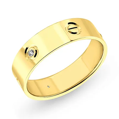 Золотое кольцо в желтом цвете металла (арт. 155320ж)