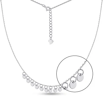 Серебряное колье Монета без камней (арт. 7507/2233)
