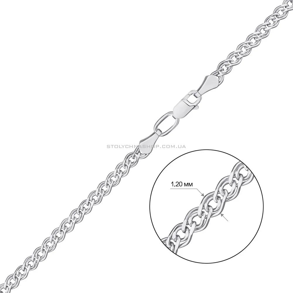 Тонкий срібний ланцюжок плетіння Нонна  (арт. 7508/3-0309.30.2) - 2 - цена