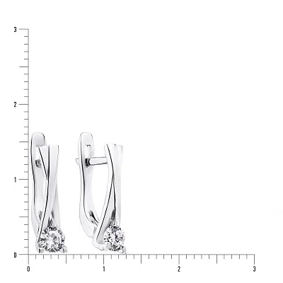 Серебряные сережки с фианитом (арт. 7502/25078р)